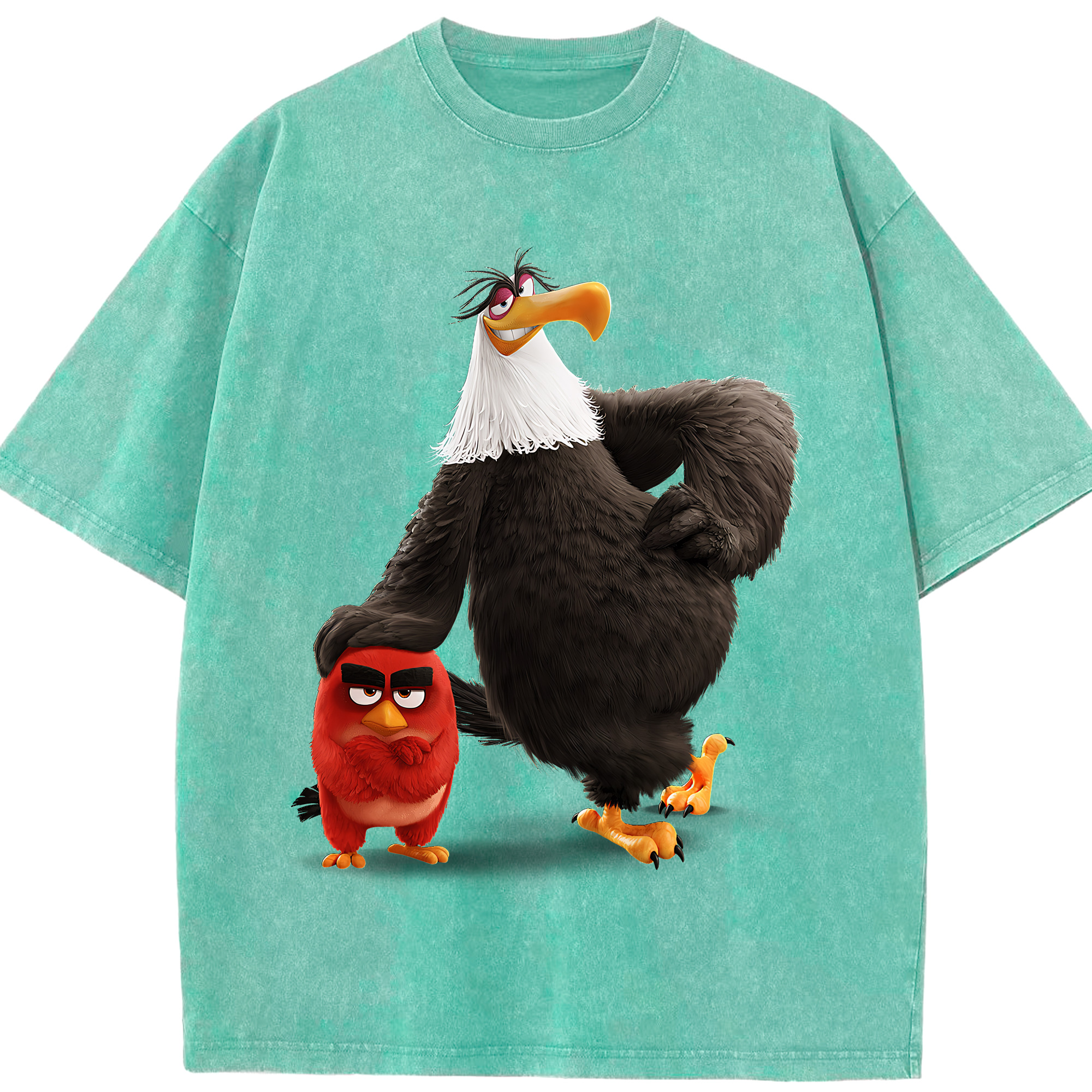 （画像用） Angry Birds アングリーバード 綿100% ヴィンテージ風 半袖Tシャツ（フロントプリント）